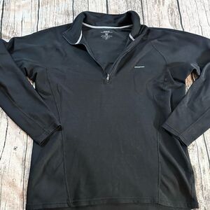 Patagonia Quarter Zip Black Performance Capilene Top Size Medium